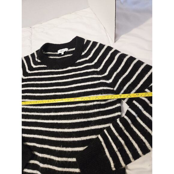 BOII Alpaca Wool Blend S M Sweater Stripes Black White Knit Preppy Fairy - Picture 4 of 6
